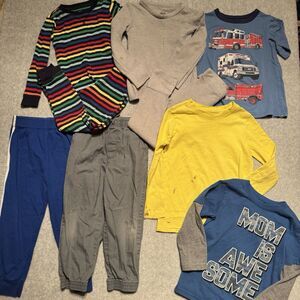 Primary Long Sleeve Top Bundle Boy 4T Base Layer Fruit Loom Pajama Play Cond